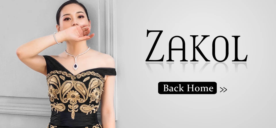 ZAKOL Luxury Brilliant Zirconia Leaf Necklace Earrings Rings Bracelets Set for Women CZ Drop Bridal Wedding Jewelry Sets New