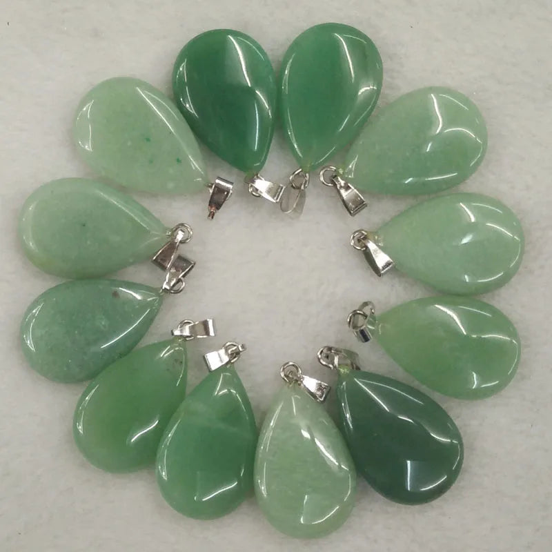 Wholesale 50pcs/lot 2023 trendy hot sell natural stone water drop shape pendants  charms for Necklaces making Fast shipping