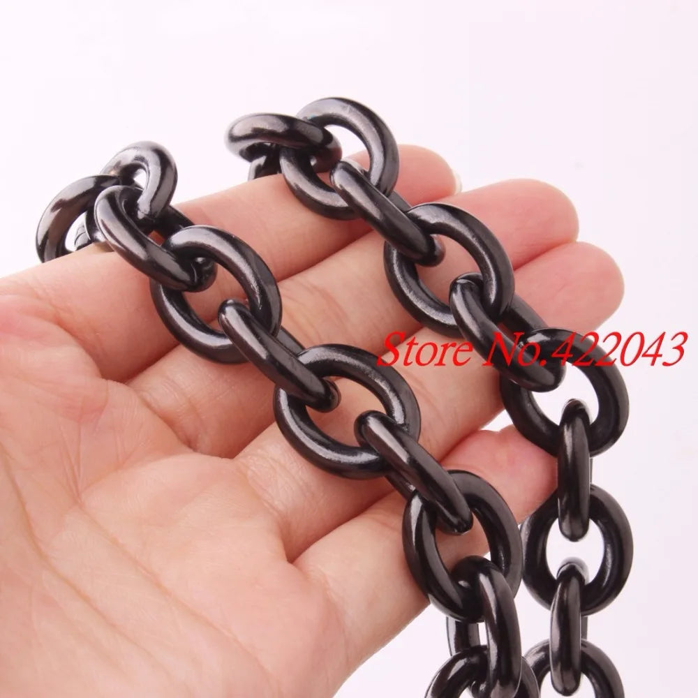 Granny Chic 8/11/13/15mm Mens Chain Silver Gold Black color Stainless Steel Big O Oval Chain Necklace Top quality Jewelry
