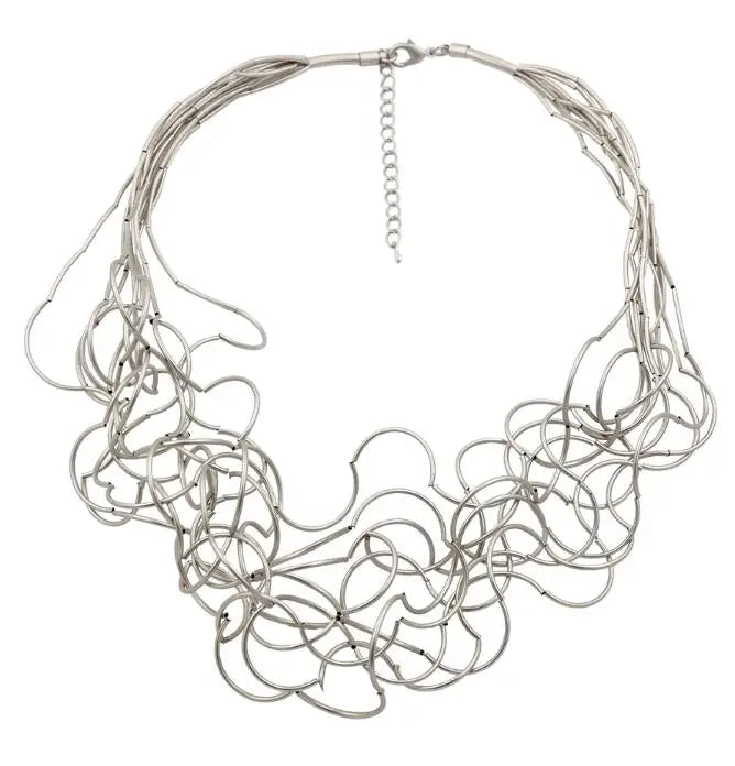 STRATHSPEY Fashion New Long Irregular Copper Tube Necklace For Women Statement Chunky Multi Lay Jewelry