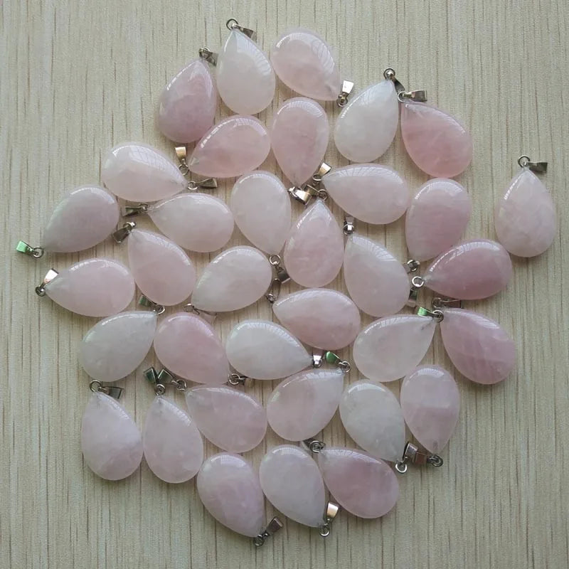 Wholesale 50pcs/lot 2023 trendy hot sell natural stone water drop shape pendants  charms for Necklaces making Fast shipping