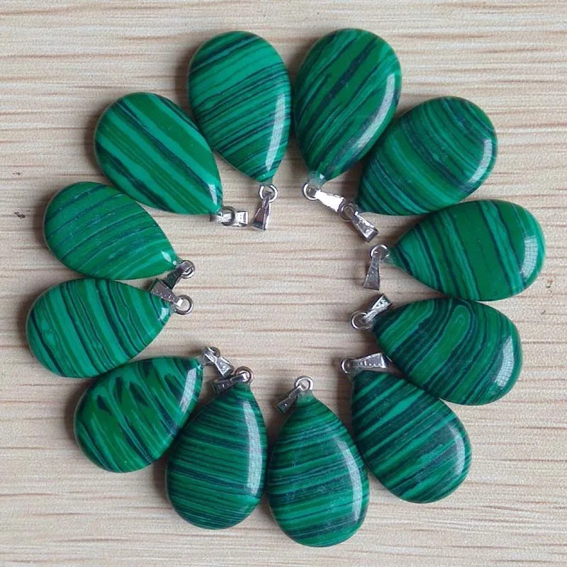 Wholesale 50pcs/lot 2023 trendy hot sell natural stone water drop shape pendants  charms for Necklaces making Fast shipping