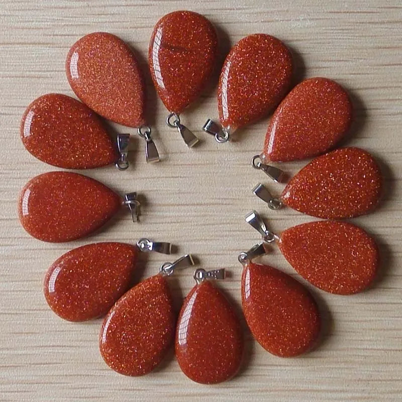 Wholesale 50pcs/lot 2023 trendy hot sell natural stone water drop shape pendants  charms for Necklaces making Fast shipping