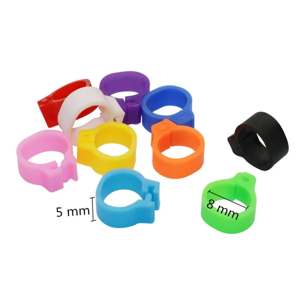 2000 Pcs Inner Diameter 8mm 10mm Bird Foot Ring Dove Pigeon Parrot Leg Rings Small Birds Foot Ring Bird Clip Ring 10 Colors