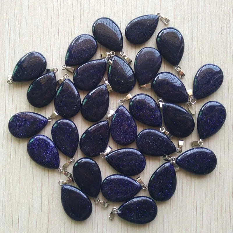 Wholesale 50pcs/lot 2023 trendy hot sell natural stone water drop shape pendants  charms for Necklaces making Fast shipping
