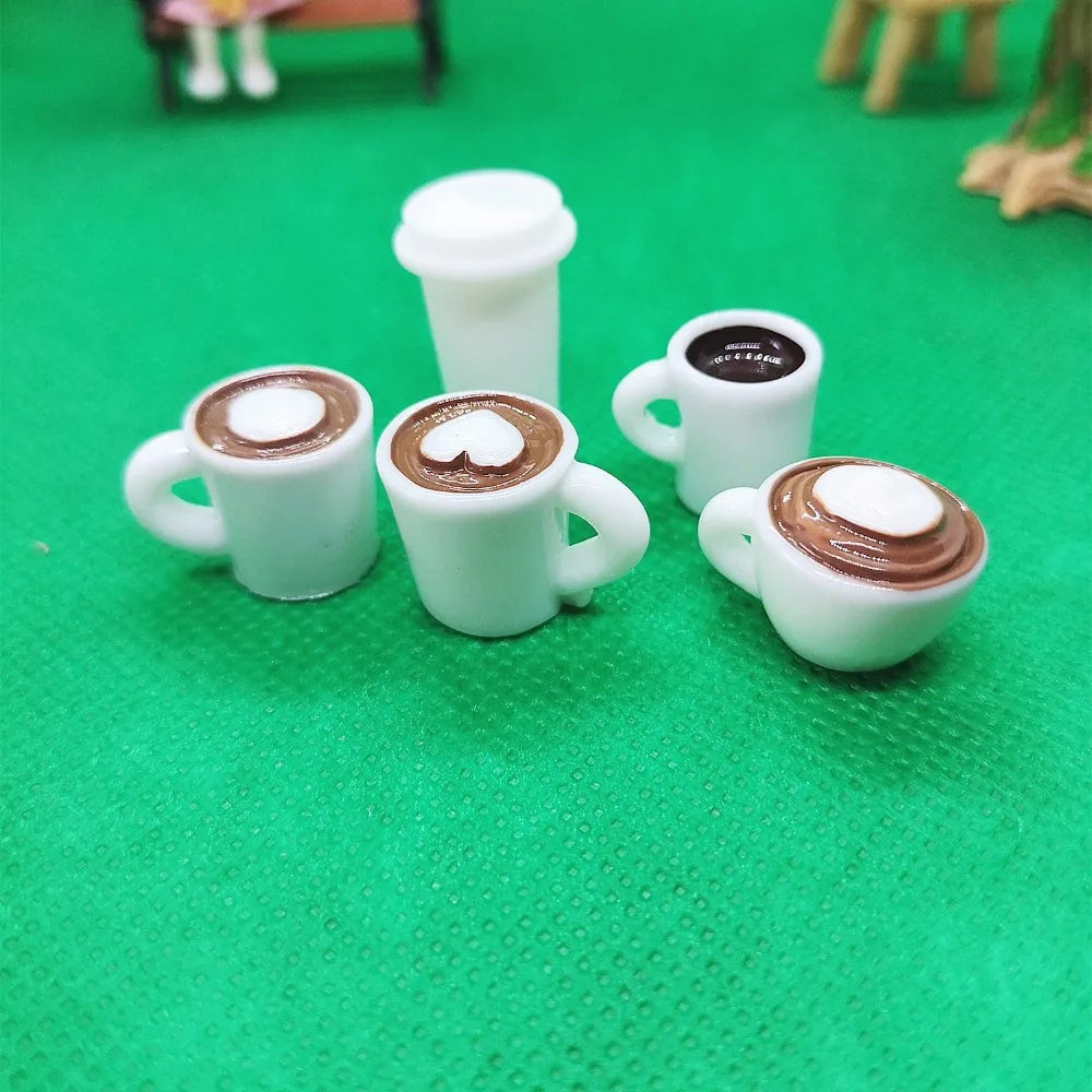 1:12 Doll House Decration Accessories Mini Food Coffee Drink Ice Cream Wine Cup Bottle for Doll DIY Kitchen Toys