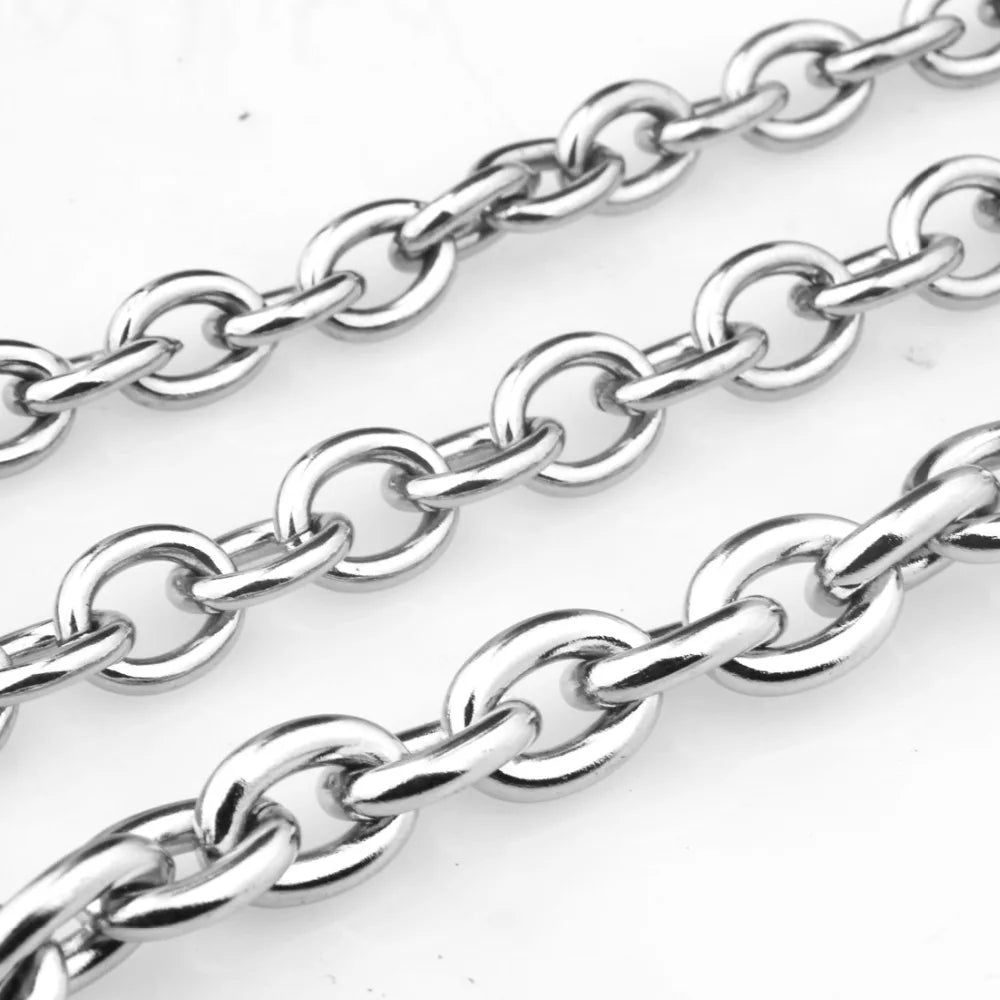 7"-40" Huge  Jewelry Men's 316L Stainless Steel Silver Color Big O Link Chain Necklace High Quality 8/11/13/15mm Not Fades