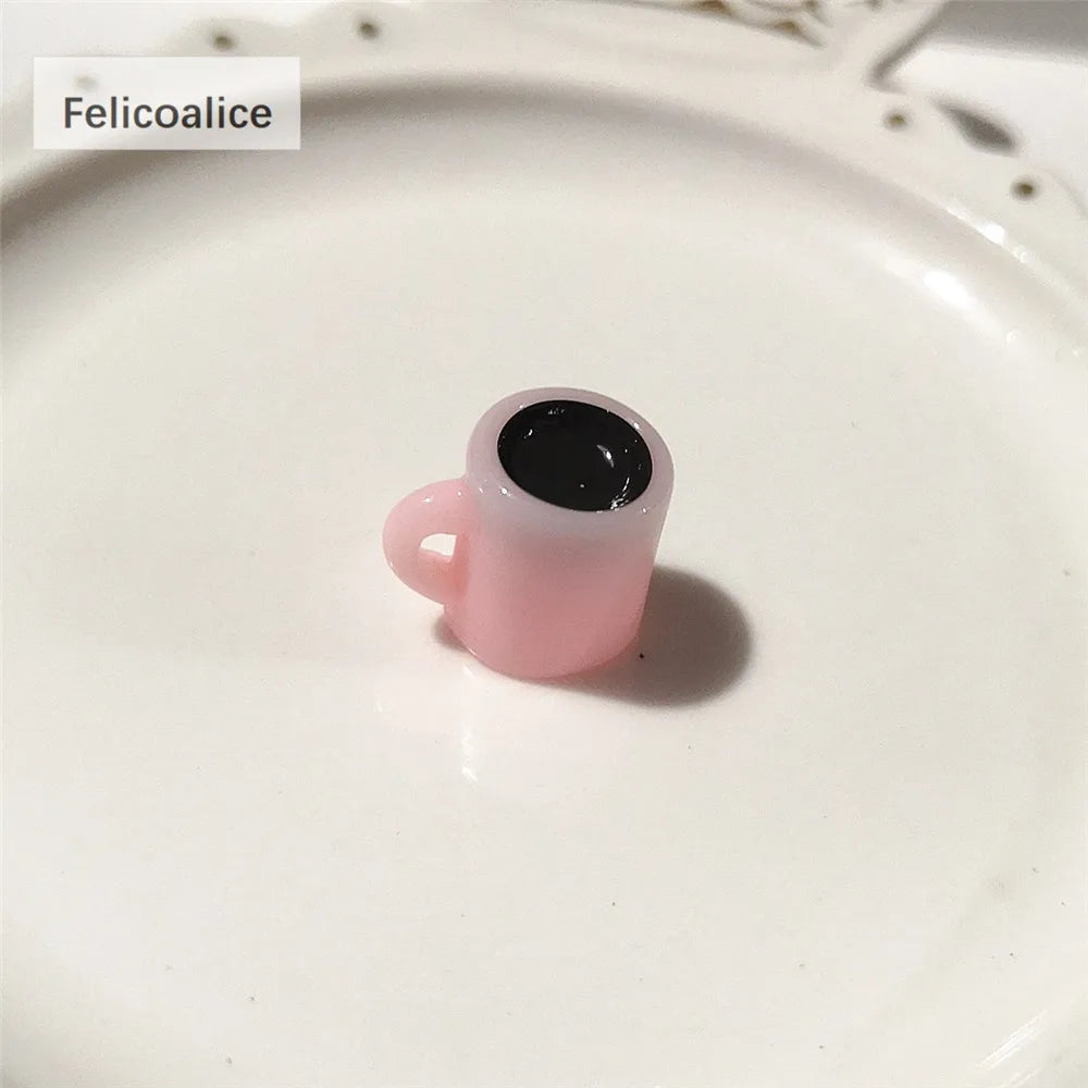 1:12 Doll House Decration Accessories Mini Food Coffee Drink Ice Cream Wine Cup Bottle for Doll DIY Kitchen Toys
