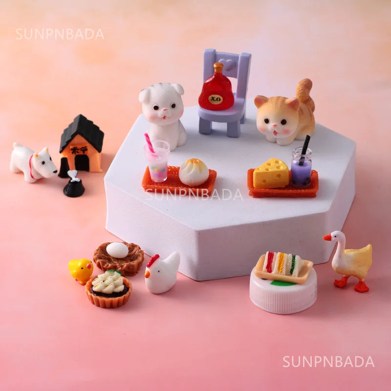 Cute Miniature Dollhouse Supermarket Food Snacks Mini Cake Wine Drink for Blyth BJD Doll Kitchen Accessories