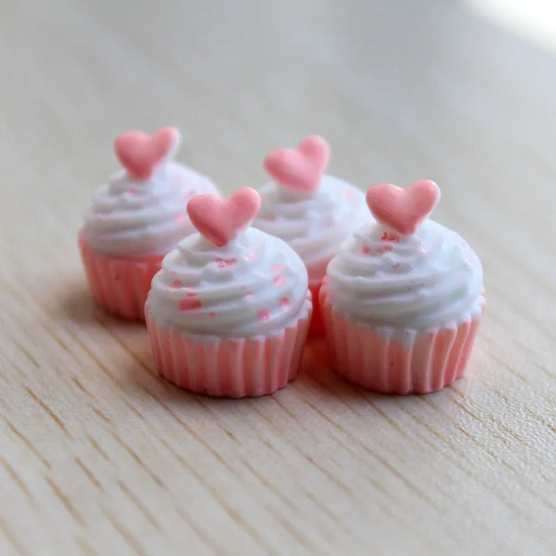 4PCS 1/12 Miniature Dollhouse Cupcake Mini Cake Pretend Play Doll Food Kitchen Toy Accessories