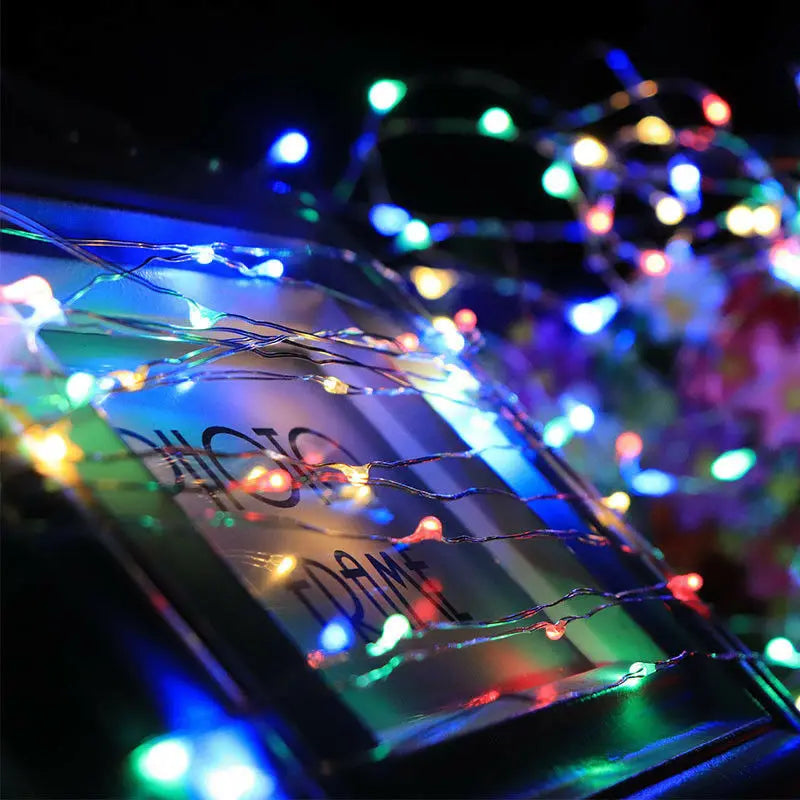 Fairy Lights AA Battery Powered 1M 10 2M 20 3M 30 5M 50 10M 100Leds Silver Led Copper Wire String Light Decorative Fairy Lights