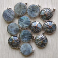 Wholesale 12pcs/lot Fashion Natural Stone Alloy Tree of Life Mix Pendants for Necklaces Jewelry Accessories Making Fast Shipping