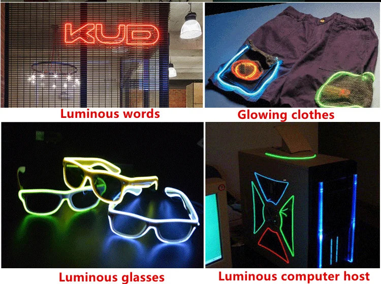 Flexible Neon Light 1M/2M/3M/5M/10M EL Wire Led Neon Dance Party Atmosphere Decor Lamp RopeTube Waterproof Multicolor Led Strip