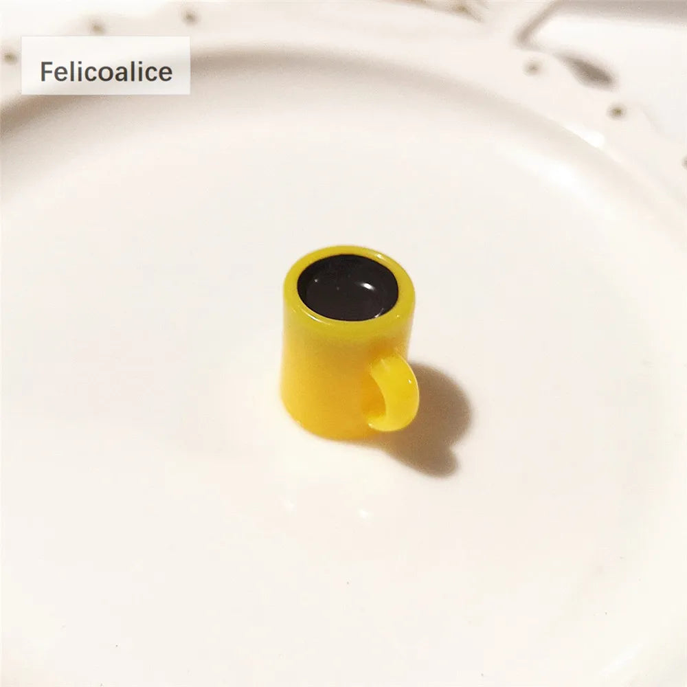 1:12 Doll House Decration Accessories Mini Food Coffee Drink Ice Cream Wine Cup Bottle for Doll DIY Kitchen Toys