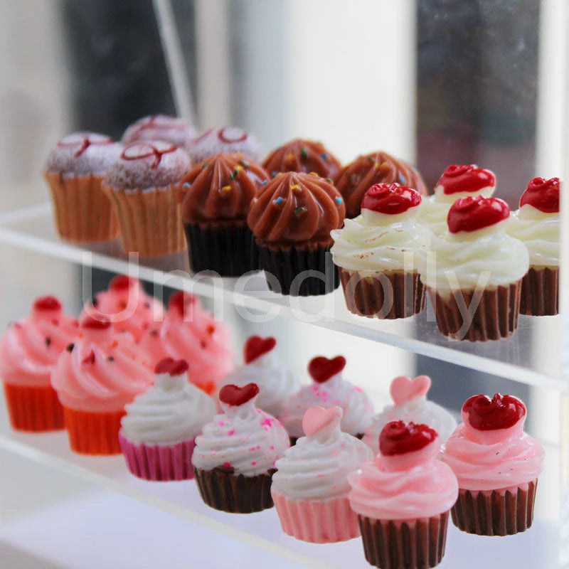 4PCS 1/12 Miniature Dollhouse Cupcake Mini Cake Pretend Play Doll Food Kitchen Toy Accessories