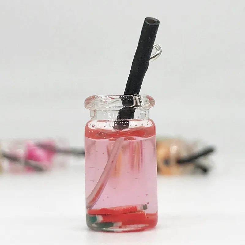 8pcs Dollhouse Miniature Food Mini Resin Fruit Bottle Simulation Drinks Model Toys Fruit Drink Play Dollhouse Dolls Accessories