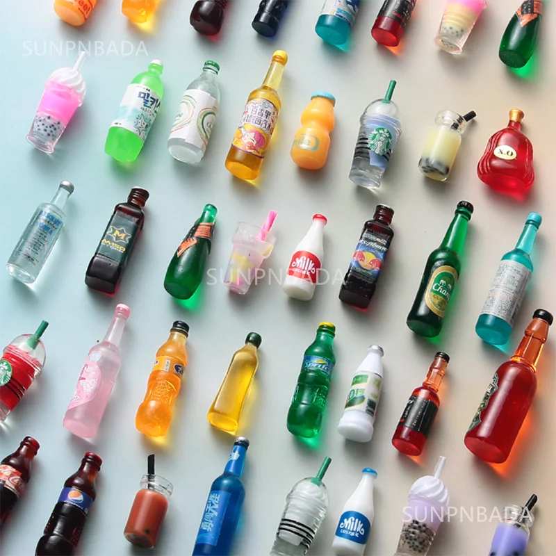 Cute Miniature Dollhouse Supermarket Food Snacks Mini Cake Wine Drink for Blyth BJD Doll Kitchen Accessories
