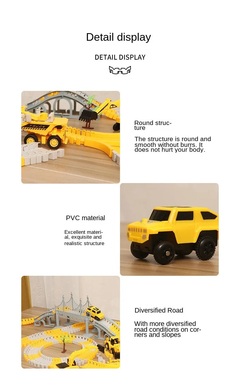 DIY Rail Track Sets Car Race Magic Brain Game Flexible Curved Creates Vehicles Toys Play Game Train Railroad for Child's Gifts