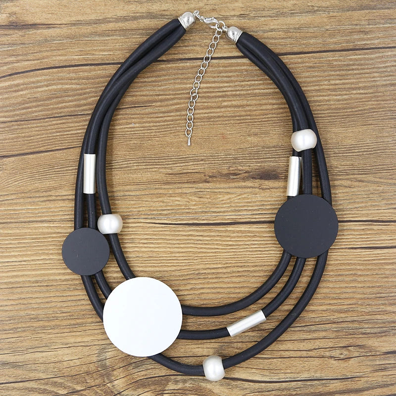 STRATHSPEY Fashion New Long Irregular Copper Tube Necklace For Women Statement Chunky Multi Lay Jewelry