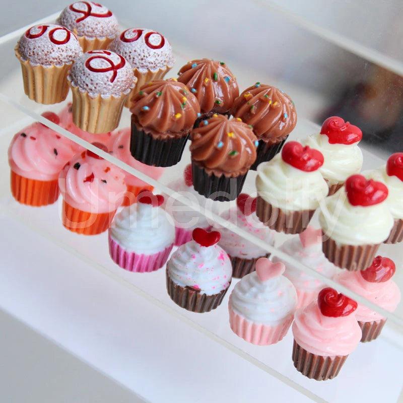 4PCS 1/12 Miniature Dollhouse Cupcake Mini Cake Pretend Play Doll Food Kitchen Toy Accessories
