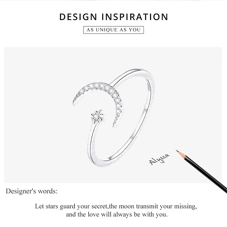 WOSTU Real 925 Sterling Silver Open Ring Finger Adjustable Size Wedding Rings For Women Engagement Fashion Silver Jewelry Gift