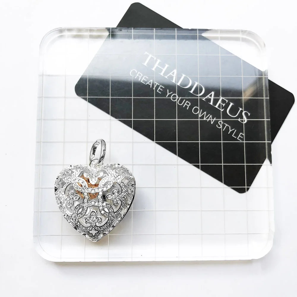 Pendant Love Heart Locket Fashion Glam 925 Sterling Silver Jewelry Europe Style Accessories Soul Gift For Woman