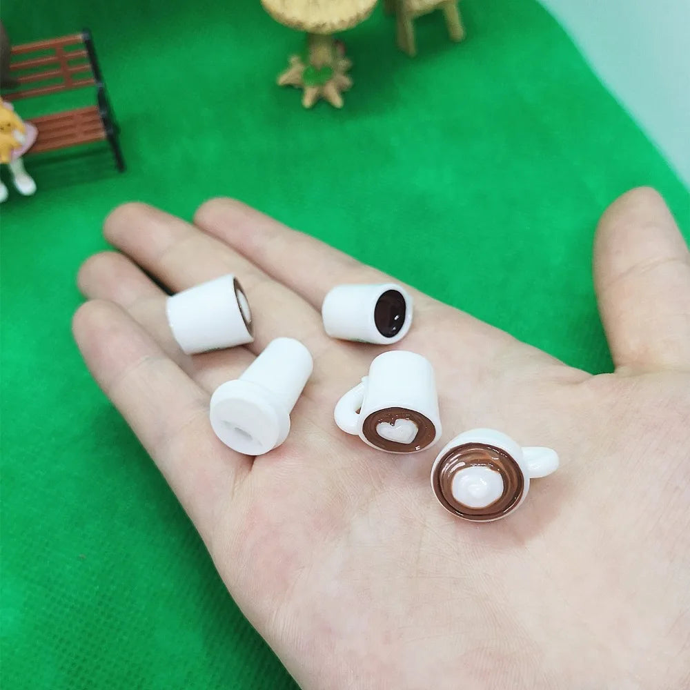 1:12 Doll House Decration Accessories Mini Food Coffee Drink Ice Cream Wine Cup Bottle for Doll DIY Kitchen Toys