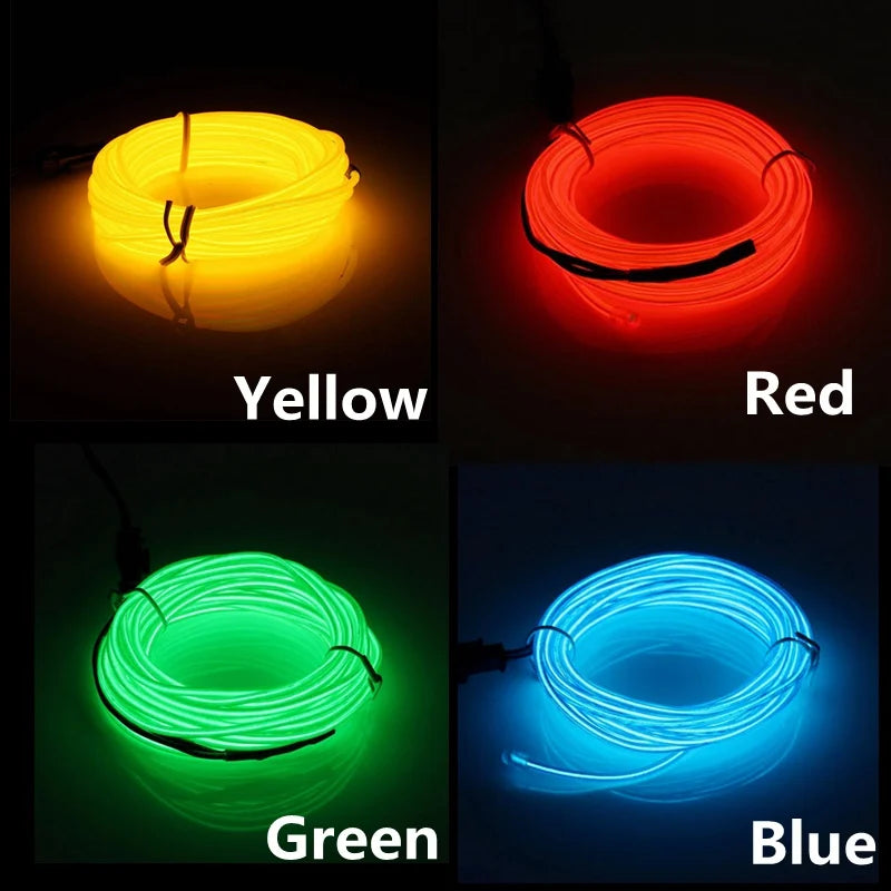 Flexible Neon Light 1M/2M/3M/5M/10M EL Wire Led Neon Dance Party Atmosphere Decor Lamp RopeTube Waterproof Multicolor Led Strip