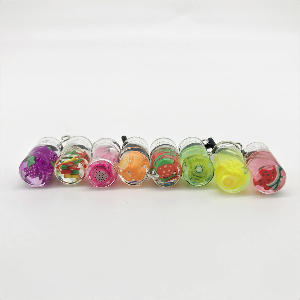 8pcs Dollhouse Miniature Food Mini Resin Fruit Bottle Simulation Drinks Model Toys Fruit Drink Play Dollhouse Dolls Accessories