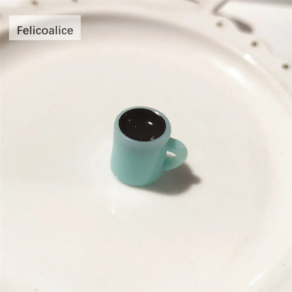 1:12 Doll House Decration Accessories Mini Food Coffee Drink Ice Cream Wine Cup Bottle for Doll DIY Kitchen Toys
