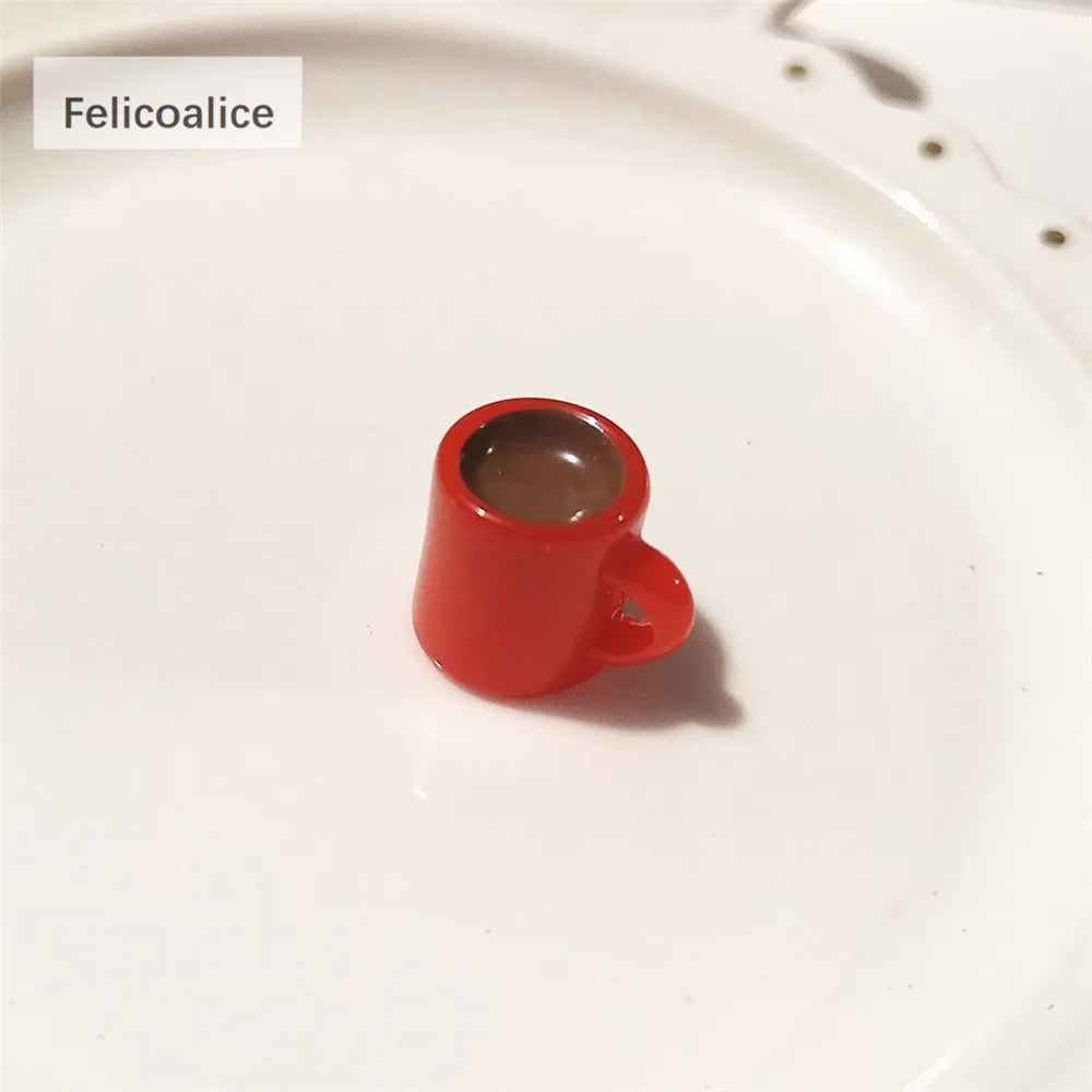 1:12 Doll House Decration Accessories Mini Food Coffee Drink Ice Cream Wine Cup Bottle for Doll DIY Kitchen Toys