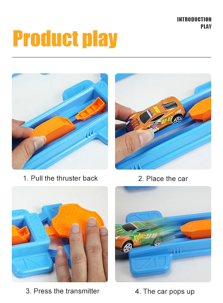 Stunt Speed Double Car Wheels Model Toys For Kids Racing Track Diy Assembled Rail Kits Educational Interactive Boy Children Toy