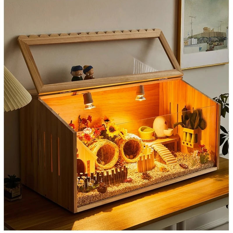 Small Pet Feeding Box Chick Insulation Box Hamster Box Climbing Pet Villa - for Pet Mice Rutin Chickens Reptiles Hedgehogs