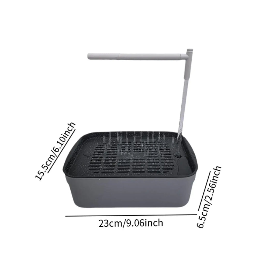 Automatic Bird Bath Tub with Running Water for African Grey Ferret Cockatiel