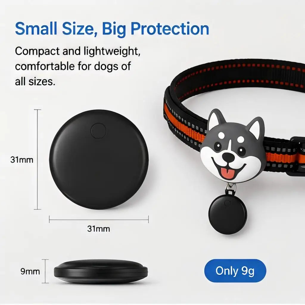 Dog GPS Tracker for Find My & Find Hub, Bluetooth Pet Locator Tag, No Monthly Fee, Waterproof Anti-Lost Tracker