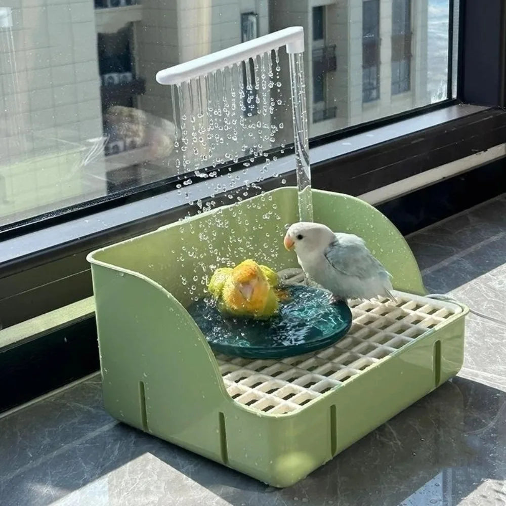 With Automatic Circulation Parrot Shower Basin Bago Bird Shower Detachable Bird Bathtub With Multiple Faucets Pet Bird Bath