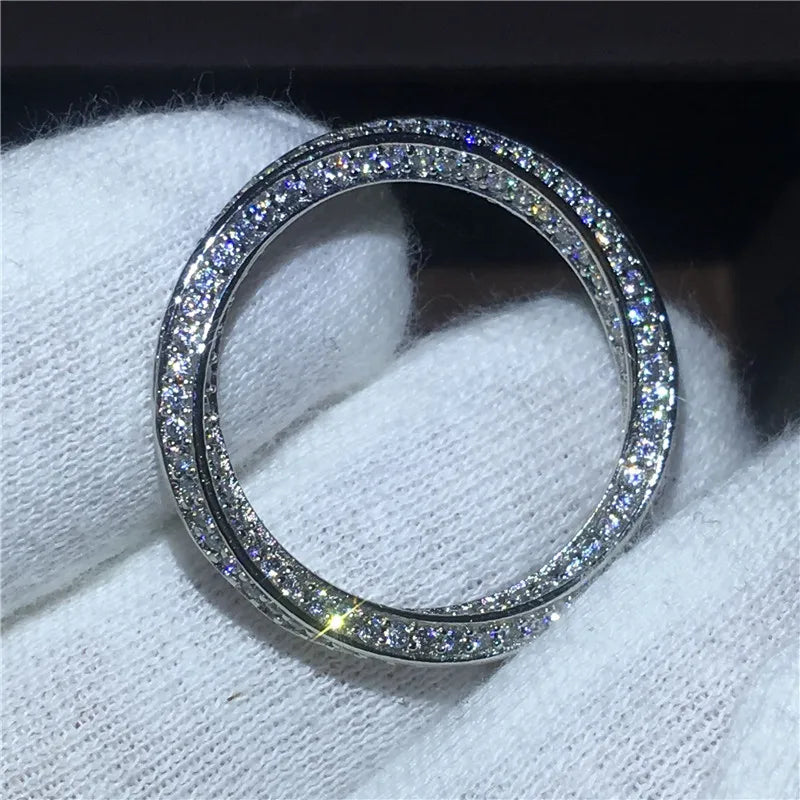 infinity ring S925 Sterling Silver Micro pave Moissanite Engagement Wedding Band Rings for women Party Jewelry