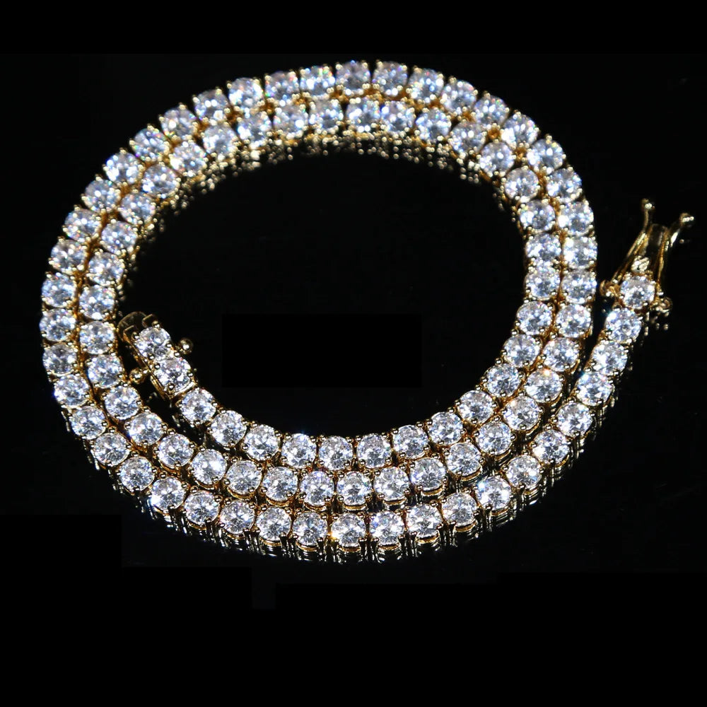 D VVS1 Moissanite Tennis Necklace For Women Top Quality 100% 925 Sterling Silver Sparkling Party Fine Jewelry