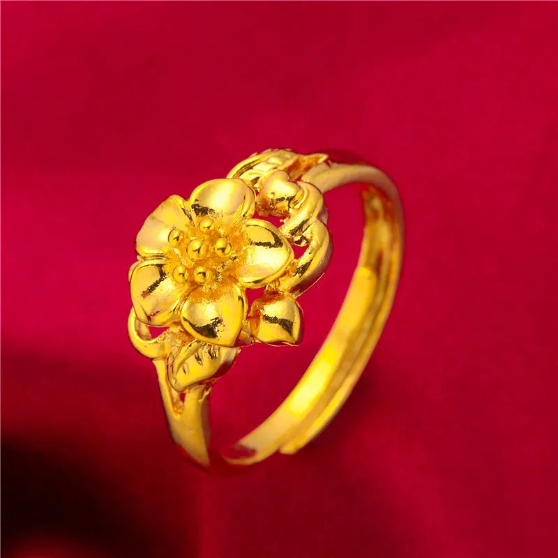 ANIID Dubai Gold Color Ring For Women Resizable Brazilian Wedding Bride Arabic Ethiopian Finger Ring Nigerian Jewellery Moroccan