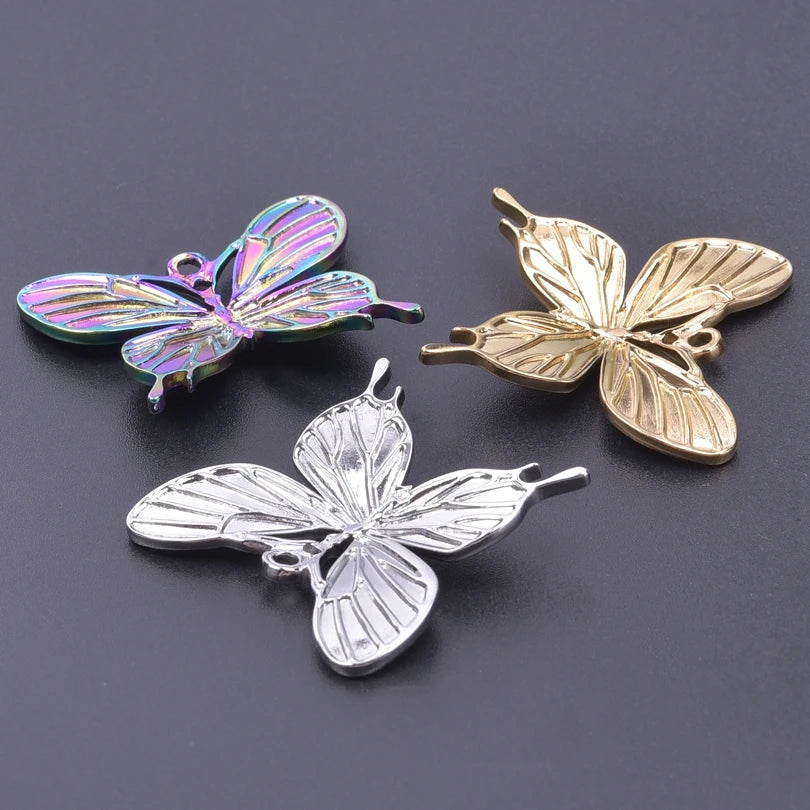 10PCS Ancient Egyptian Scarab Beetle Pendants Charms Stainless Steel Dragonfly Butterfly Pendant for Jewelry Making DIY Necklace