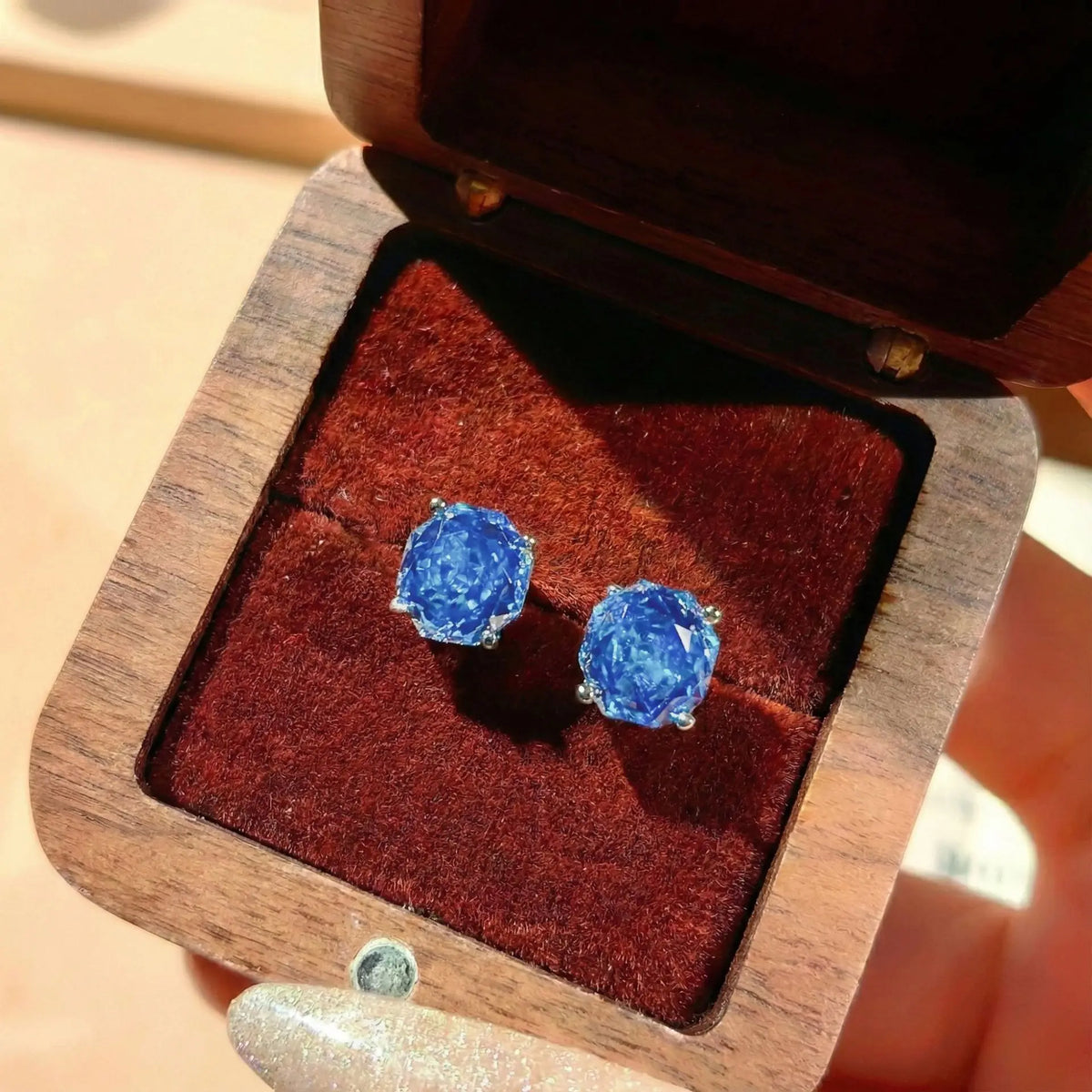 Luxury Classic 925 Sterling Silver Octagonal Rose Cut Brilliant High Carbon Diamond Jewelry Set Anniversary Elegant Jewelry