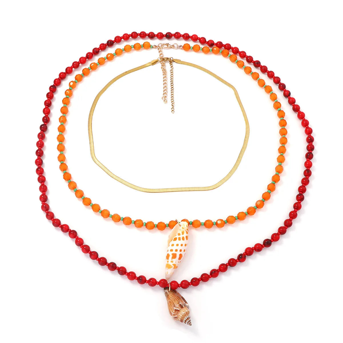 Bohemian Handmade Shell Conch Pendant Necklace for Women Double-layer Long Necklaces Statement Jewelry for Beach Summer 2026