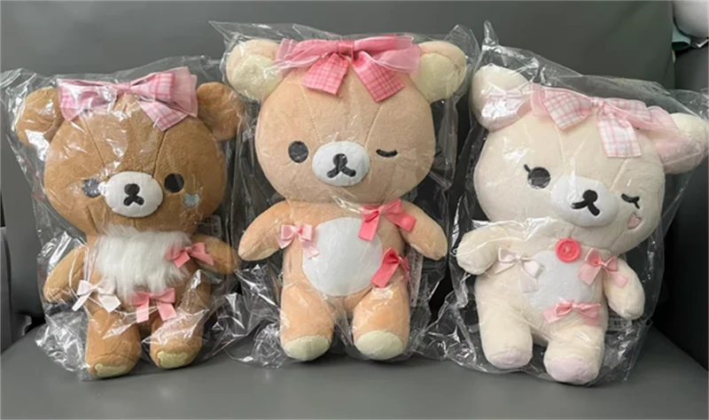 Rilakkuma Plush Toy Soft Doll Makeup Rilakkuma Ribbon Bow Korilakkuma Chairoikoguma Bear Kiiroitori Chick Stuffed Animals