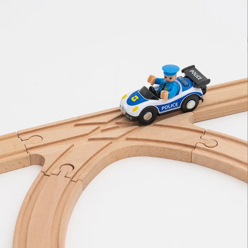 New Wooden Railway Track All Kinds Fork Rail Bifurcation Beech Wood Track Accessories Fit for Thomos Wooden Train Tracks Toy
