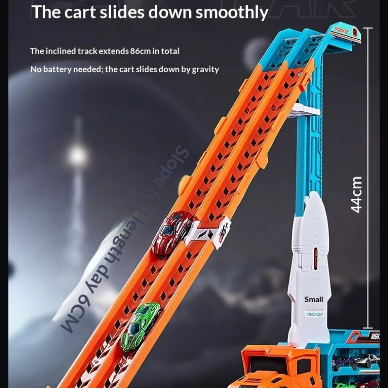 Large Size Inertia Sliding Engineering Vehicle Toy 3D Lifting Track Automobile Playset Perfect Birthday and Festival Gift