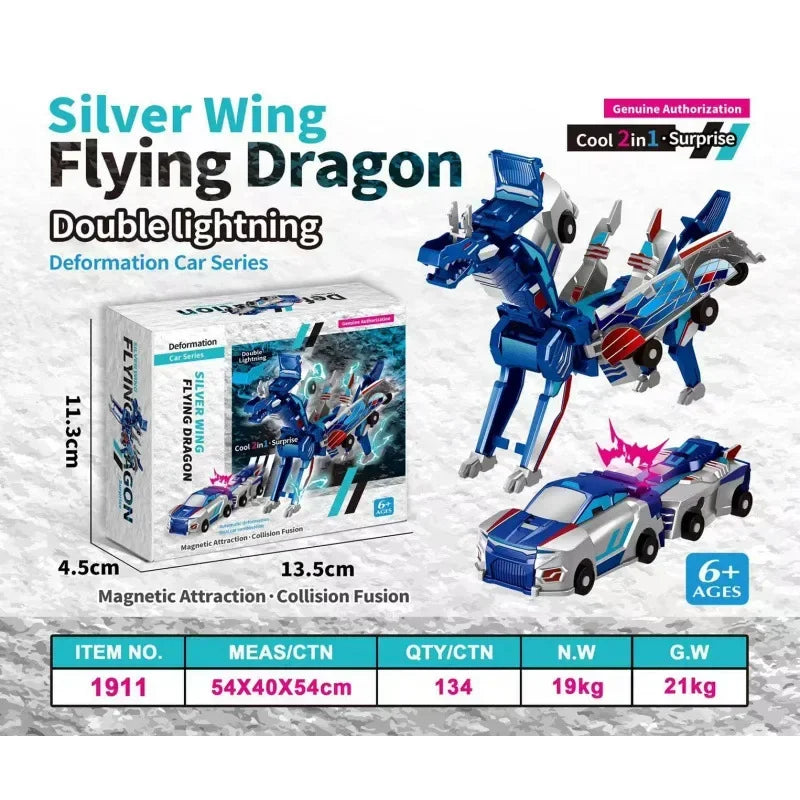 Collision Transforming Dinosaur Car Toy Magnetic Dinosaur Transformer Car Transform into Dinosaurs Fun Transforming Cars