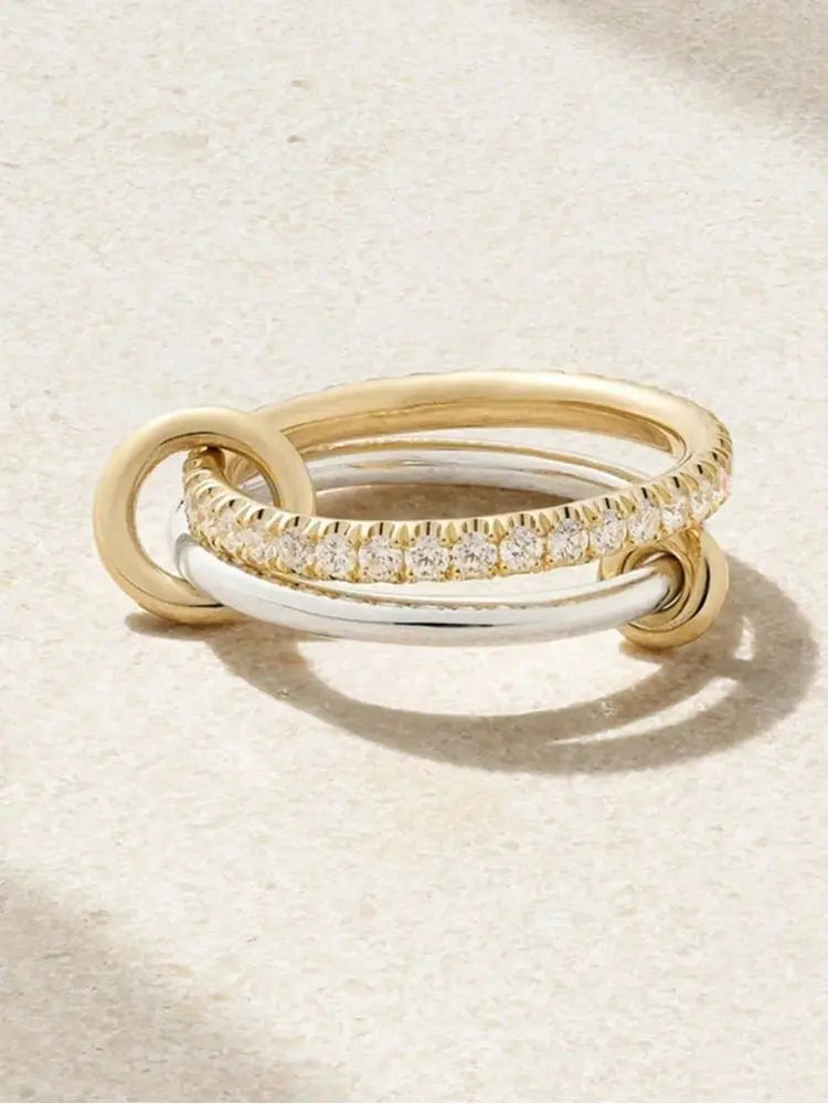925 Sterling Silver Simple Fashion Multi-Layer Round Zircon Ring For Women Anniversary Daily Wear High Quality Fine Jewelry