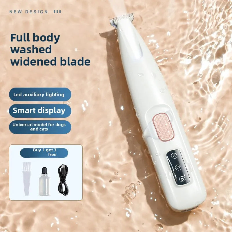 Pet Grooming Clippers Dog Cat LED Light Waterproof Electric Trimmer for Paws Feet Hair Cutting Dog Hair Dog Trimmer Pet Grooming
