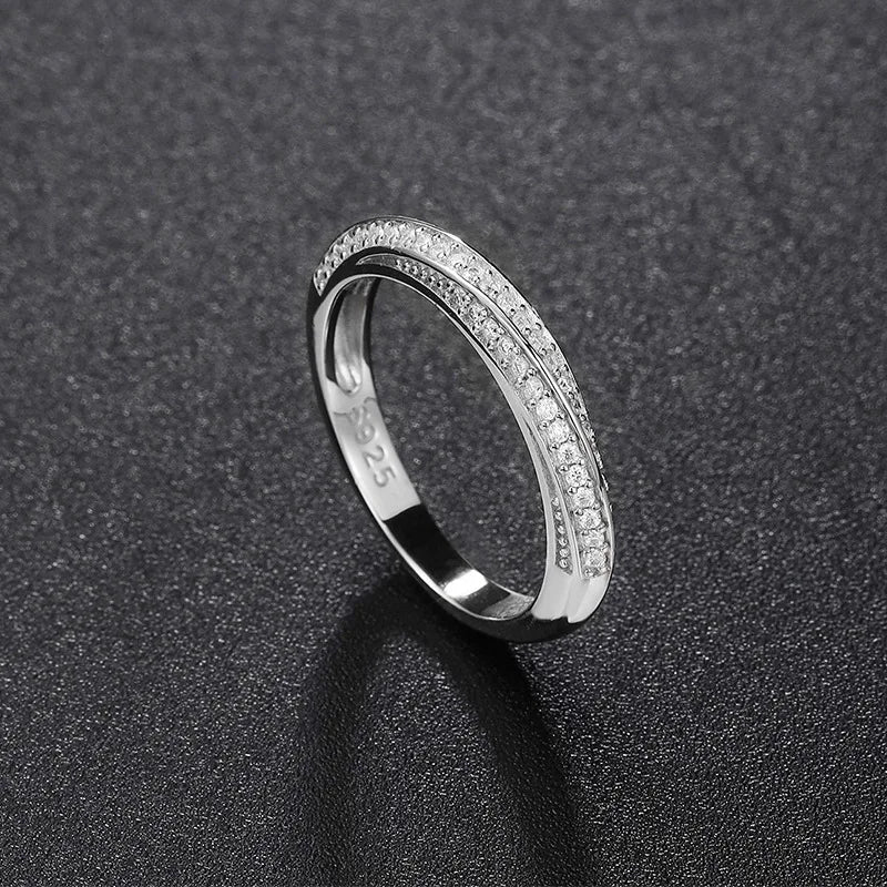 D VVS1 Moissanite Ring 925 Sterling Sliver With GRA Certificate Eternity Band Wedding Engagement Rings For Women And Men