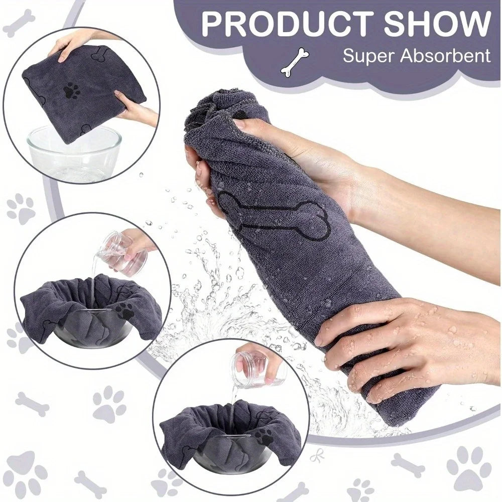 1Pcs Dog Towel Drying Cat Pet Towel Puppy Microfiber Quick-drying Dog Claw Bath Towel Absorbent Medium Dog Pet Bath Blanket